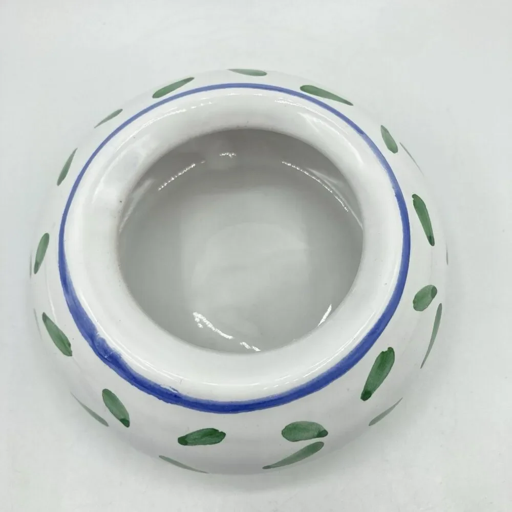 Vtg Williams Sonoma Tournesol Italy Handpainted Sugar Bowl with Lid Blue White